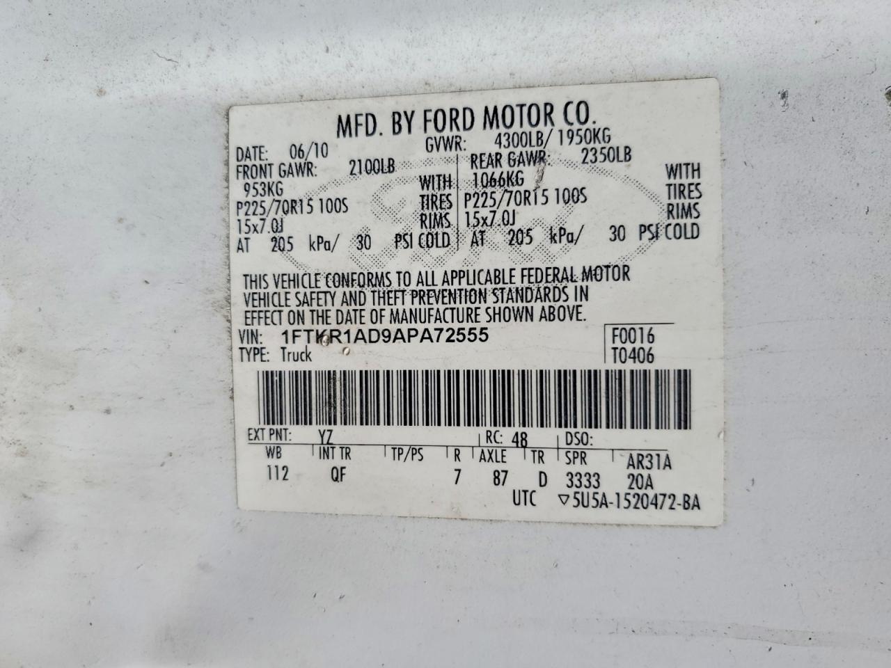 FORD RANGER 2010 — 13