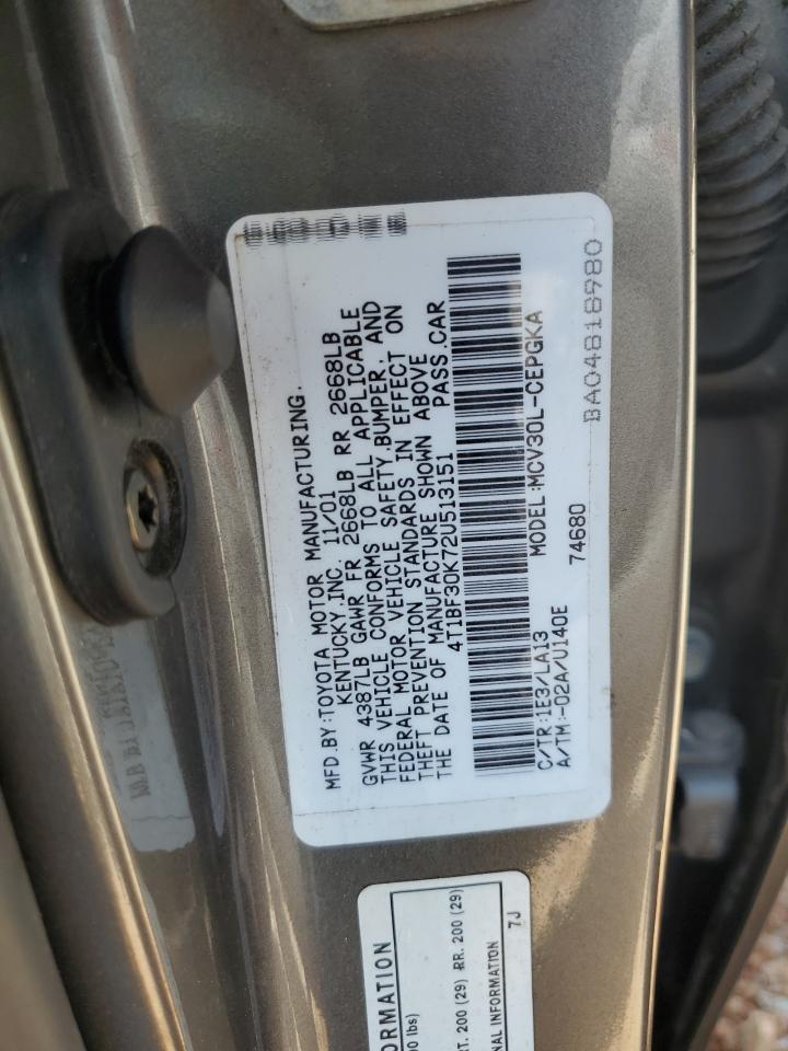 TOYOTA CAMRY 2002 — 13