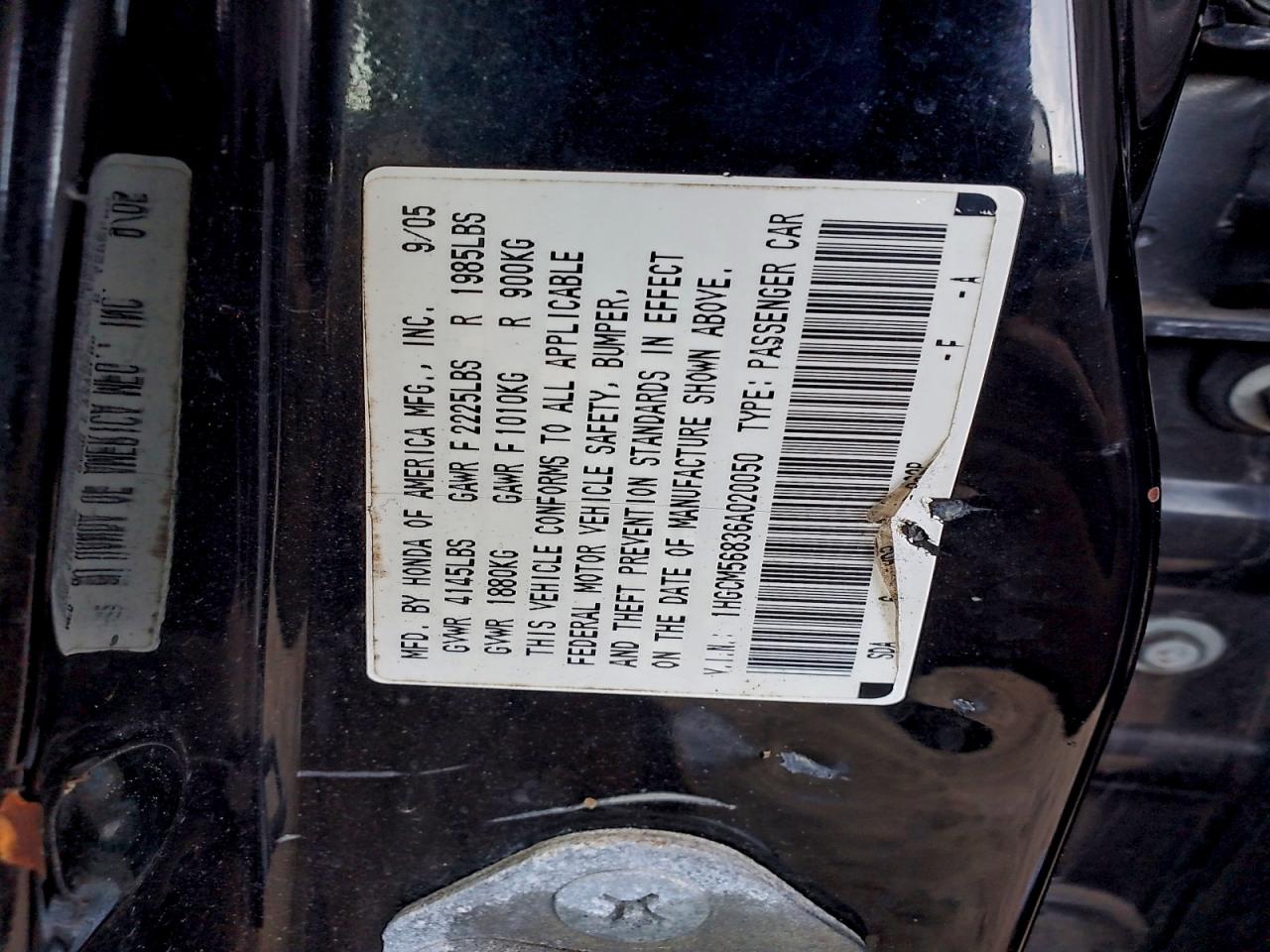 HONDA ACCORD 2006 — 13
