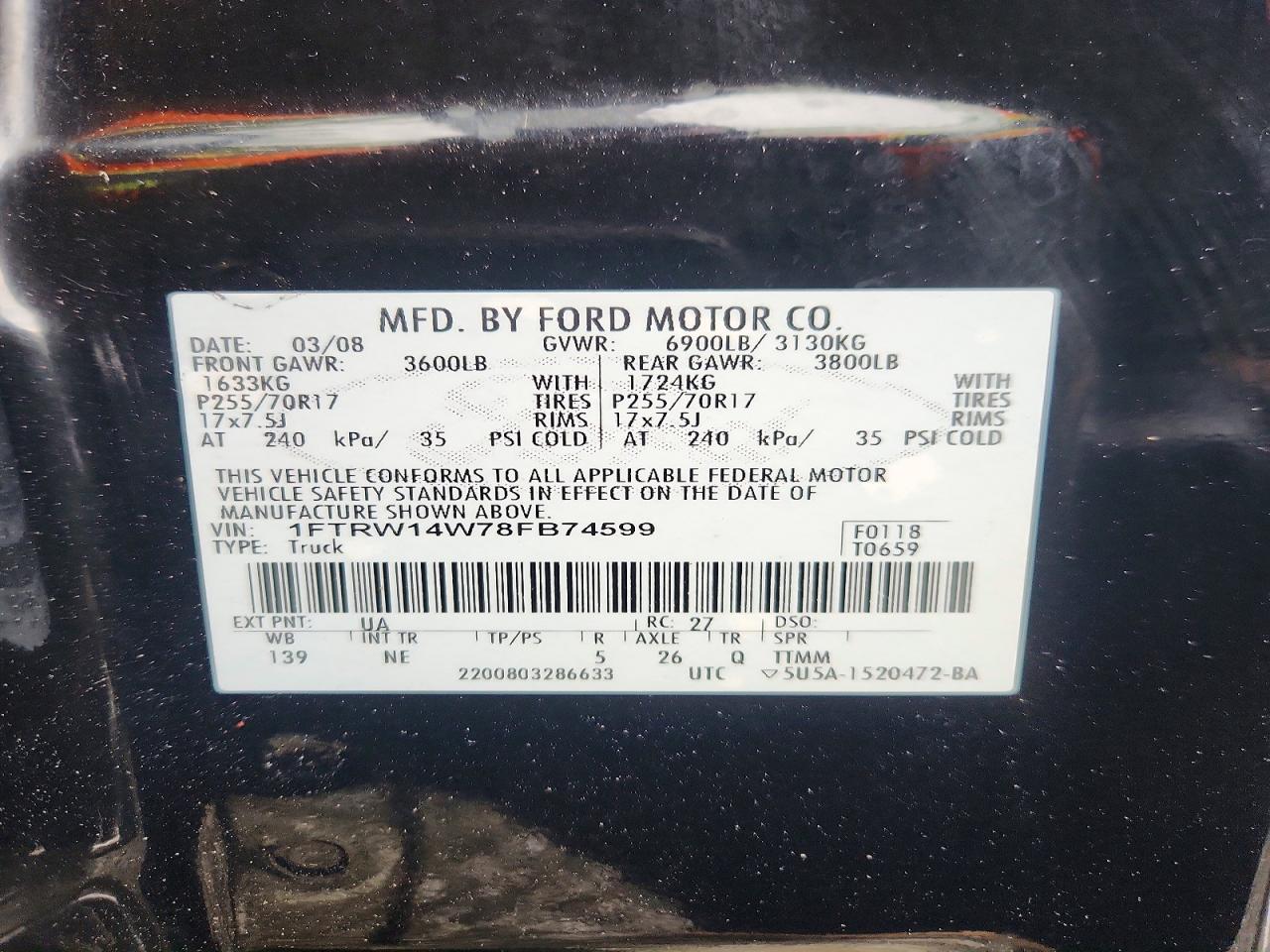 FORD F150 2008 — 13