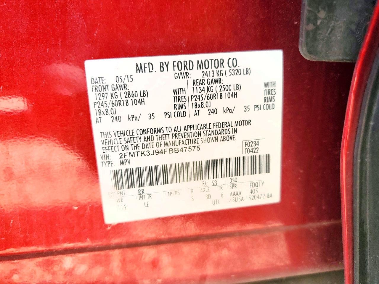 FORD EDGE 2015 — 14