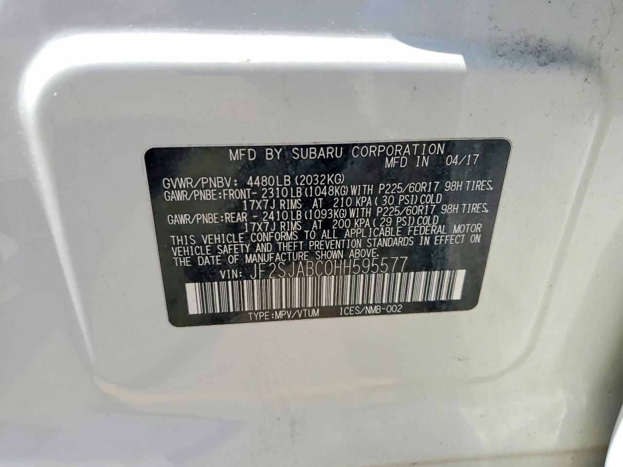 SUBARU FORESTER 2017 — 14