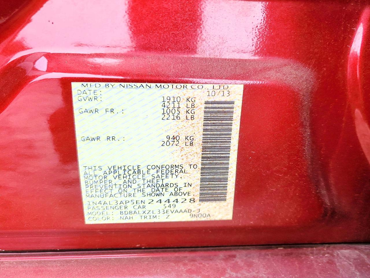 NISSAN ALTIMA 2014 — 13