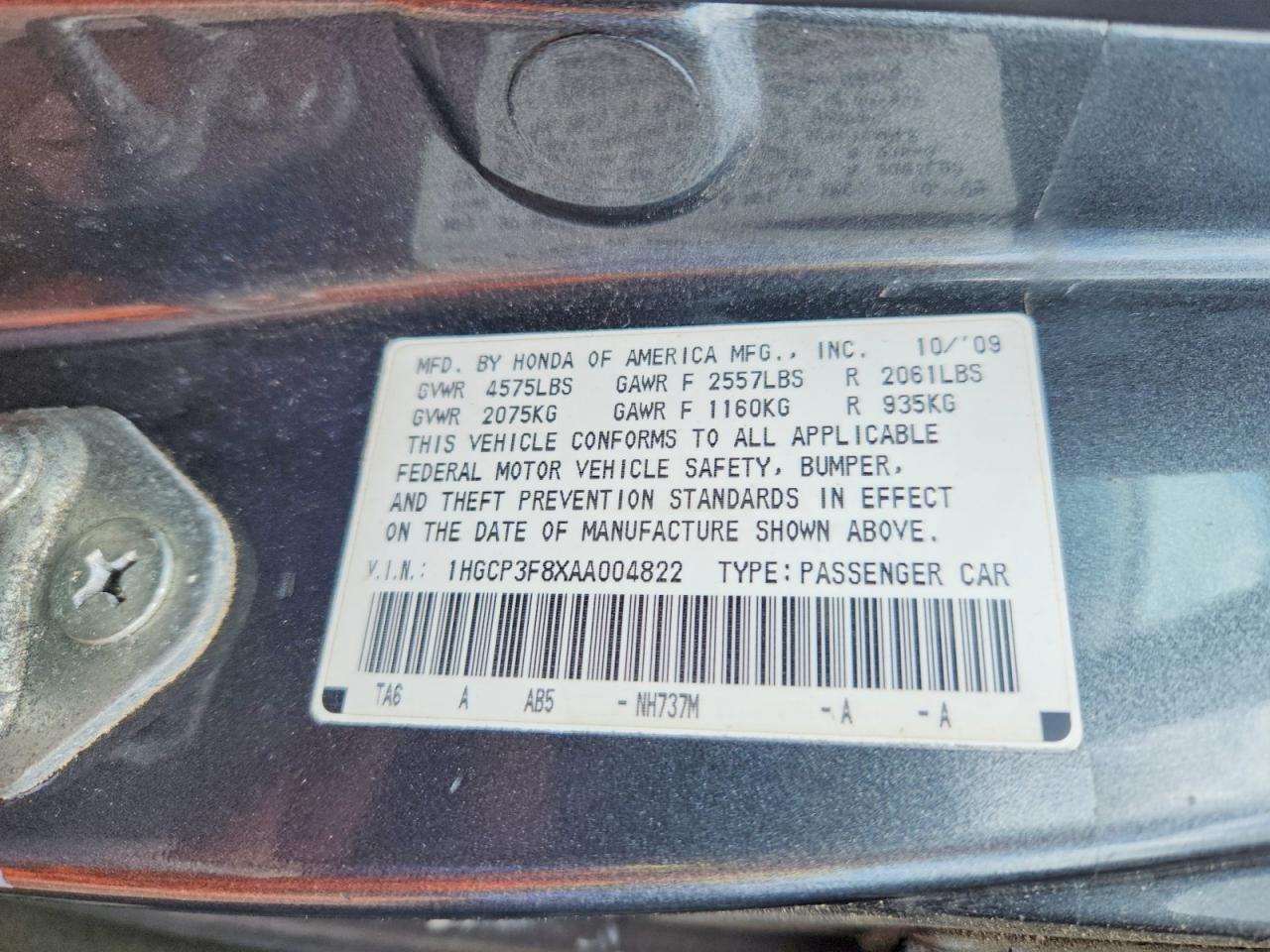HONDA ACCORD 2010 — 13