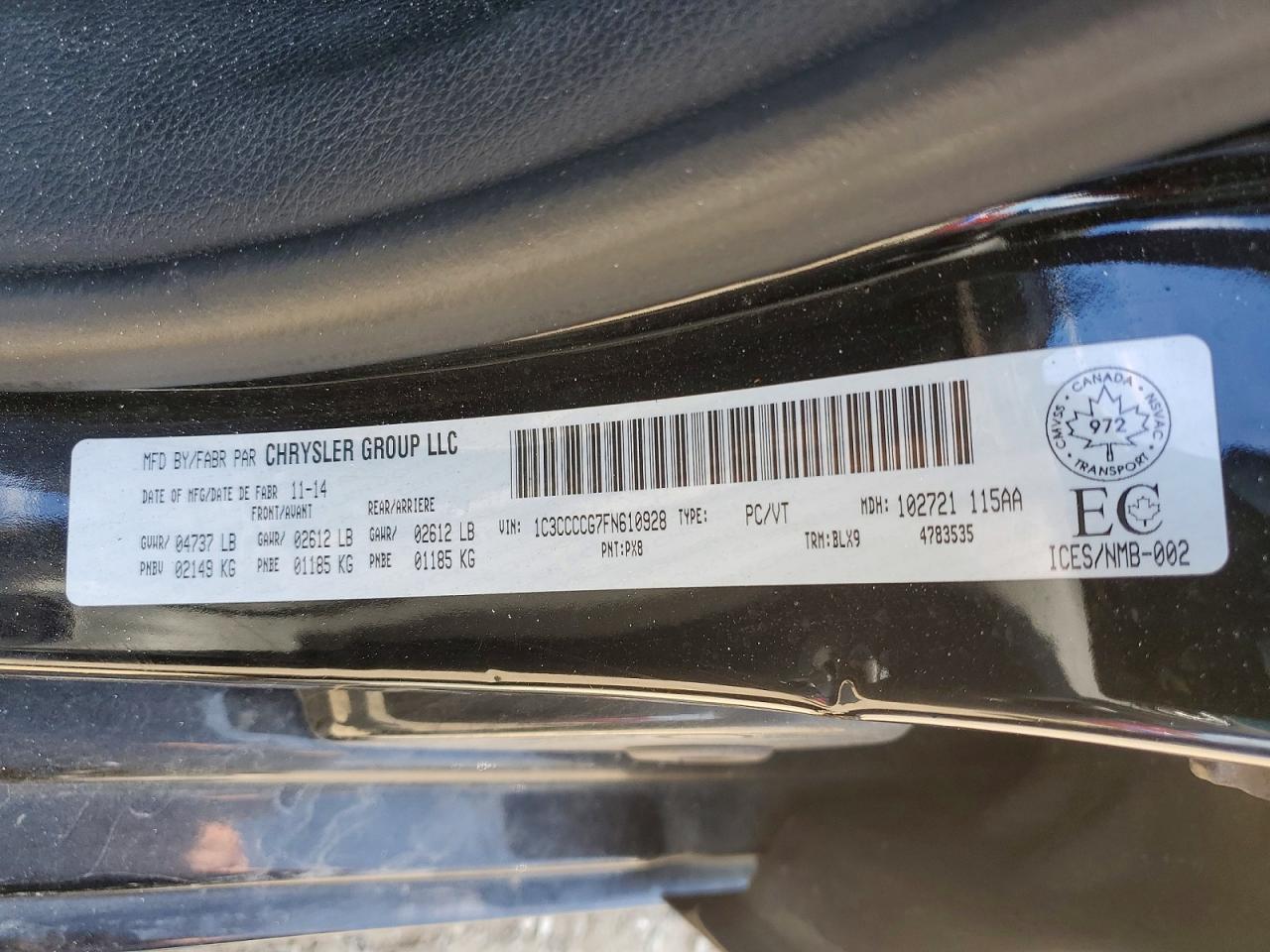 CHRYSLER 200 2015 — 13