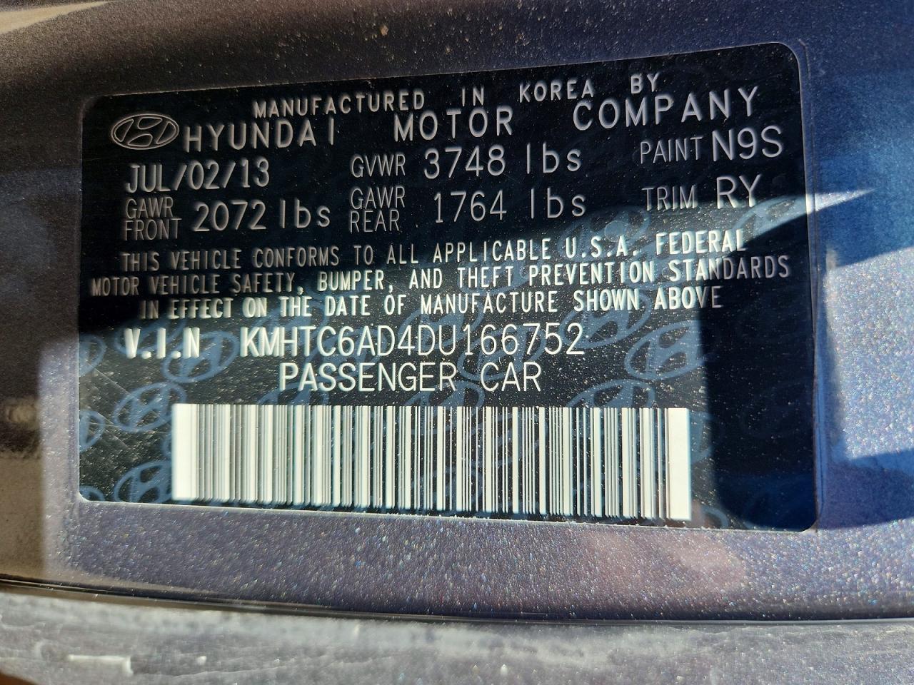 HYUNDAI VELOSTER 2013 — 14
