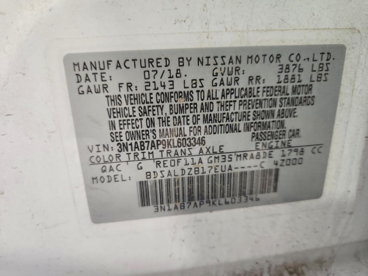 NISSAN SENTRA 2019 — 14