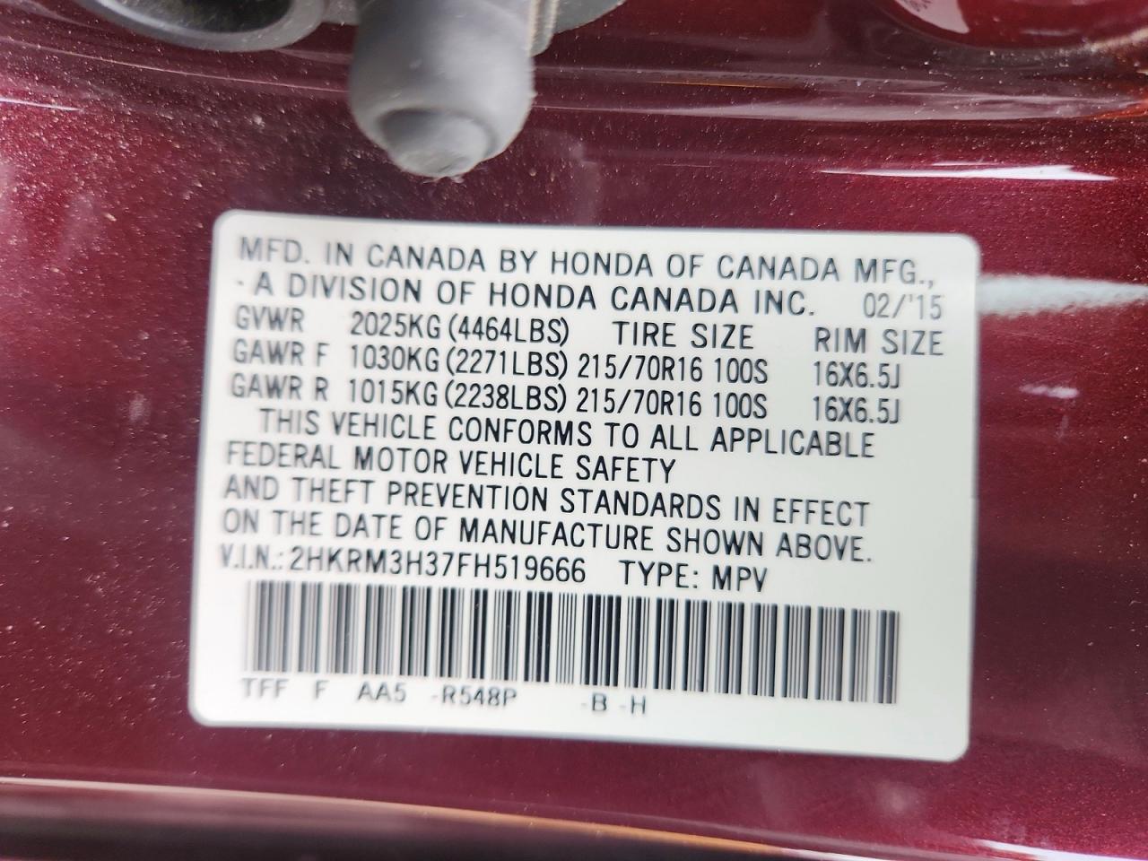 HONDA CR-V 2015 — 14