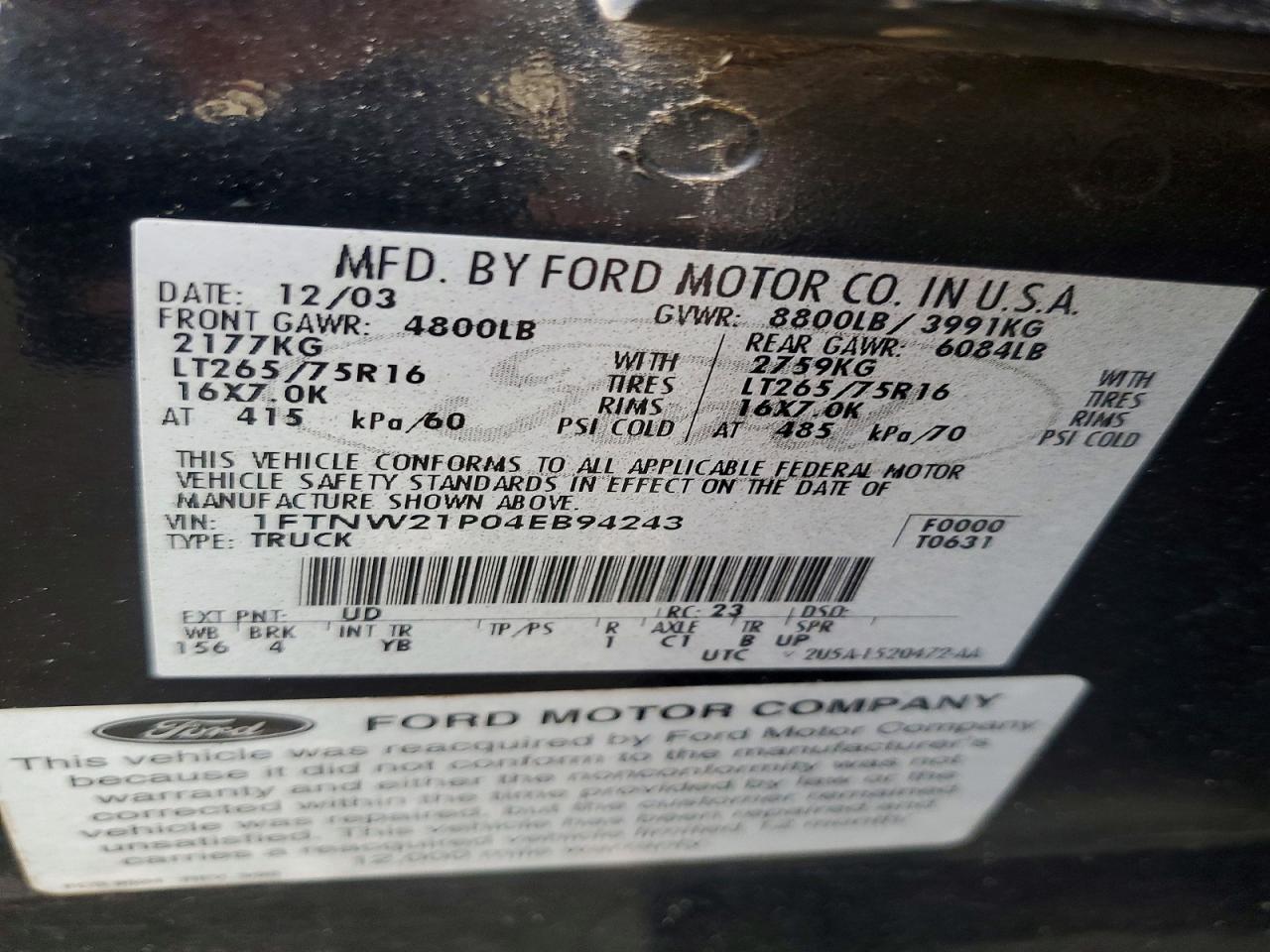 FORD F250 2004 — 13