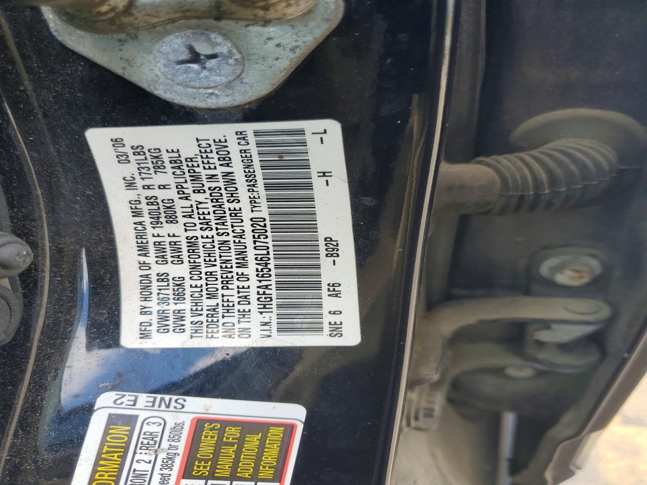 HONDA CIVIC 2006 — 13