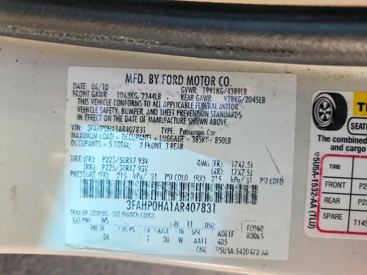 FORD FUSION 2010 — 13