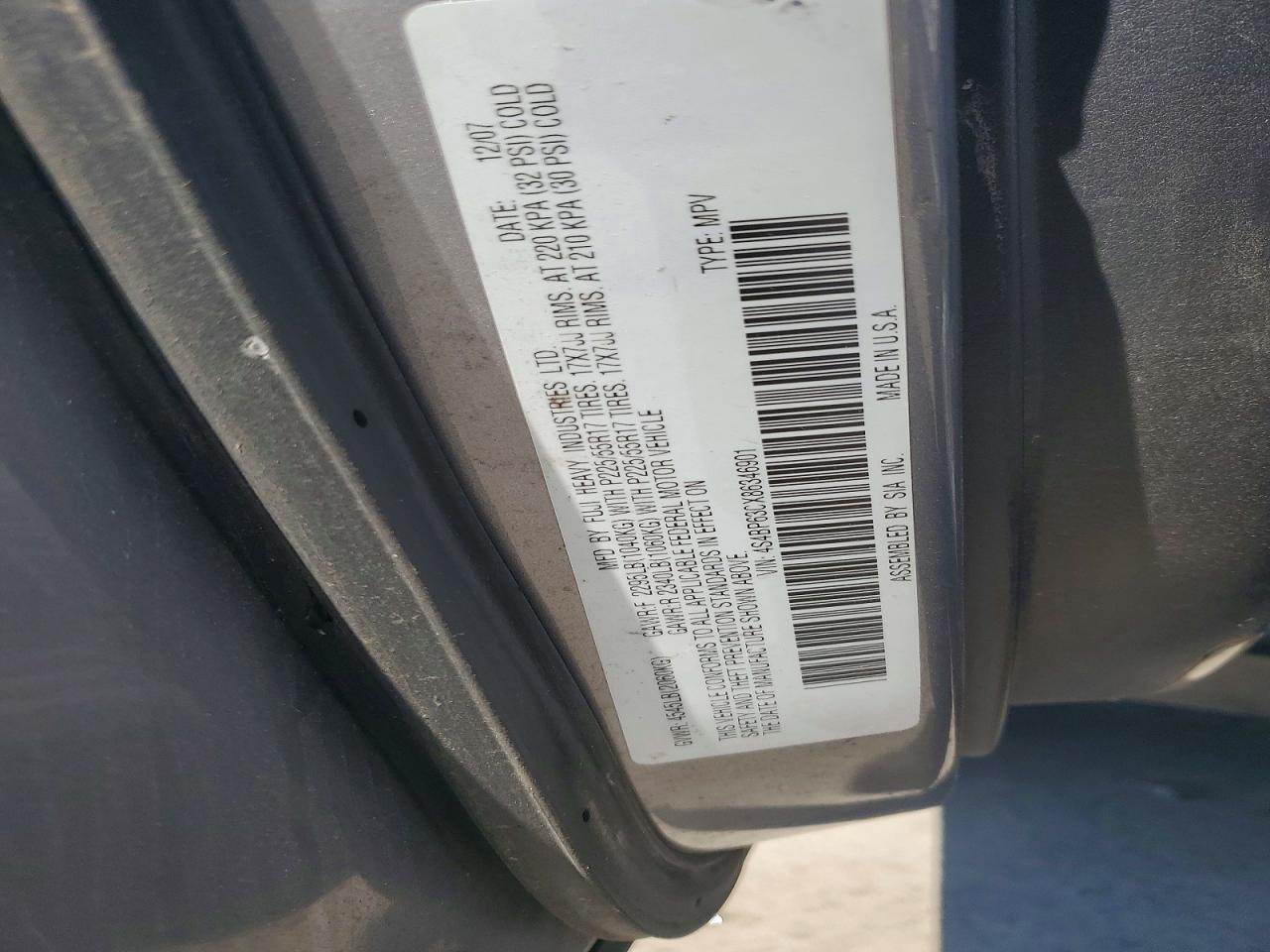 SUBARU OUTBACK 2008 — 13
