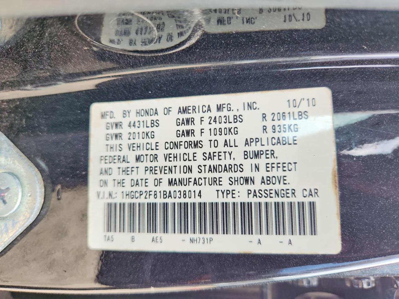 HONDA ACCORD 2011 — 13