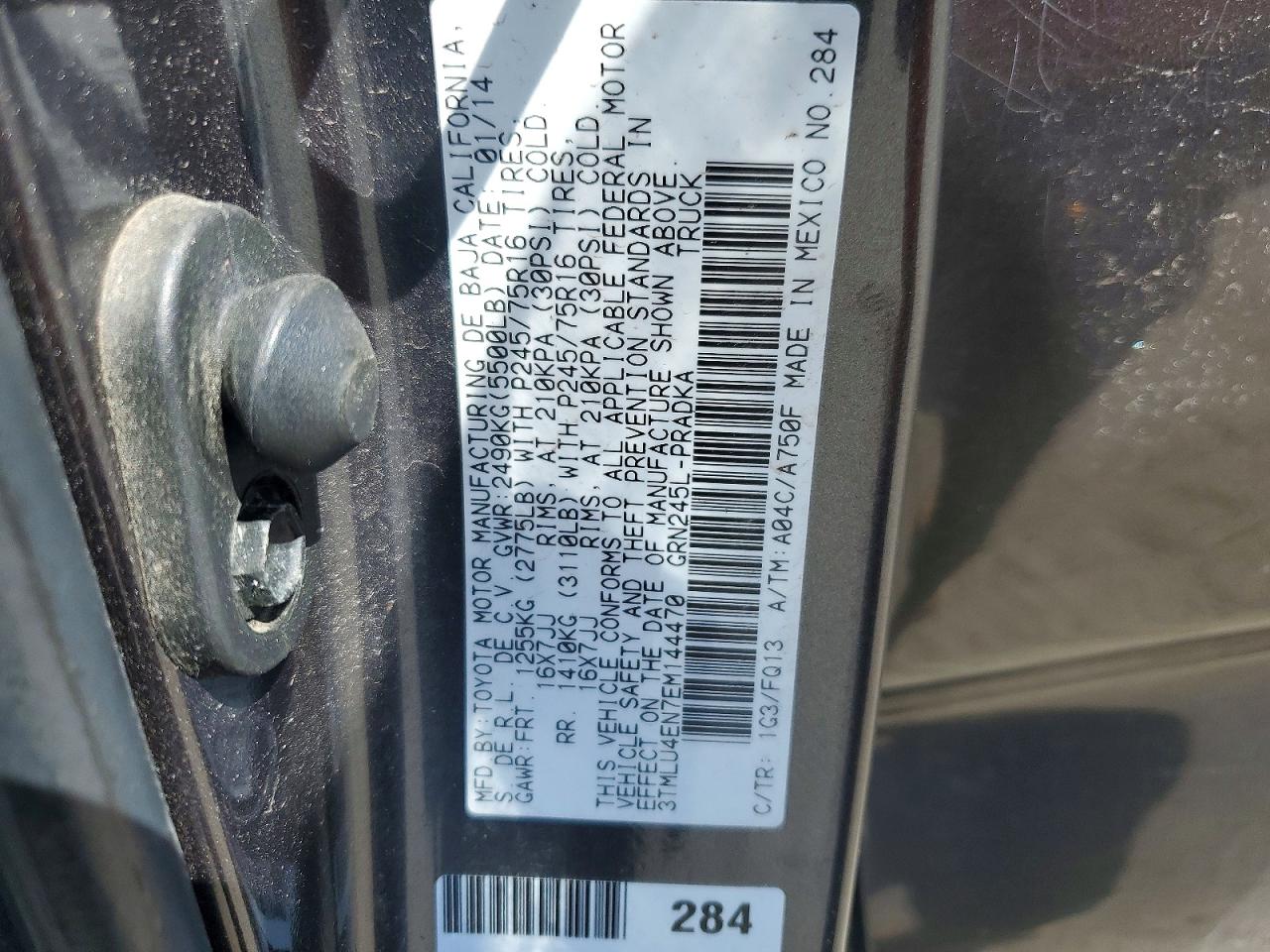 TOYOTA TACOMA 2014 — 14