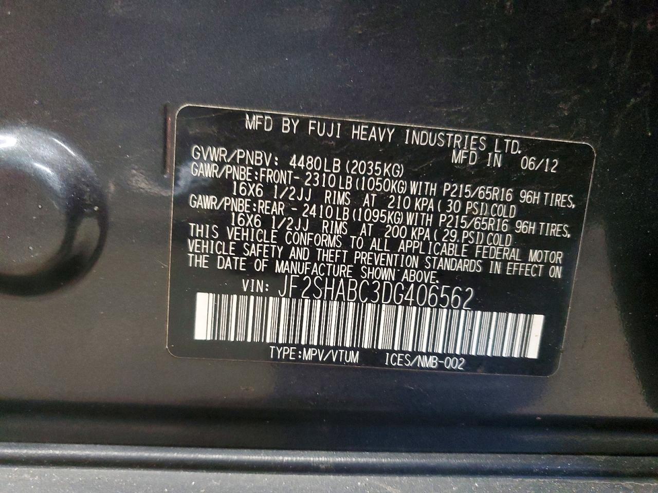 SUBARU FORESTER 2013 — 14