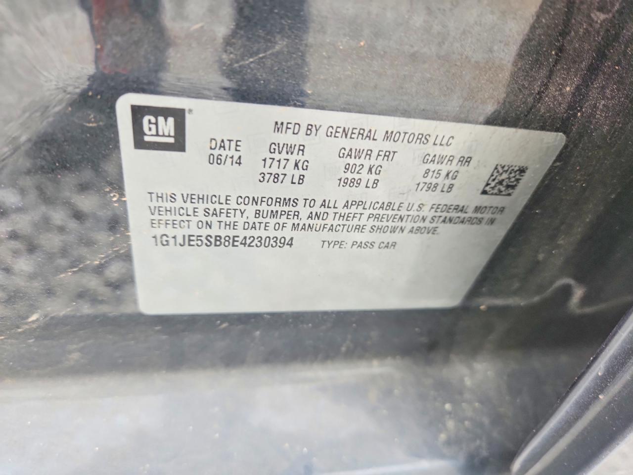 CHEVROLET SONIC 2014 — 13