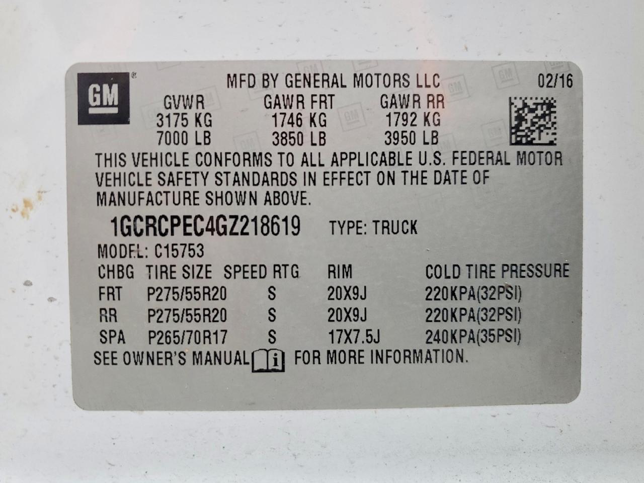 CHEVROLET SILVERADO 2016 — 14