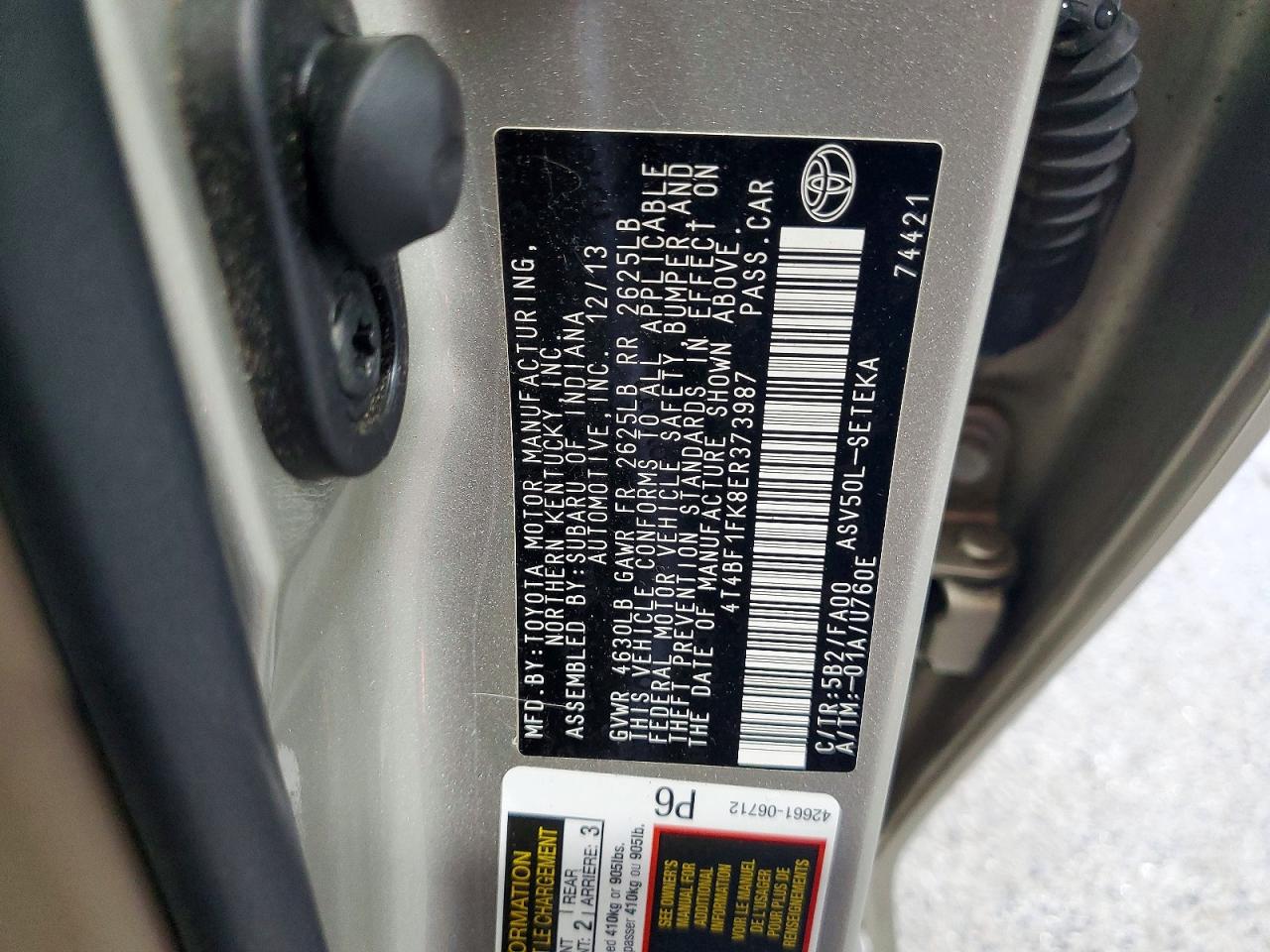 TOYOTA CAMRY 2014 — 14