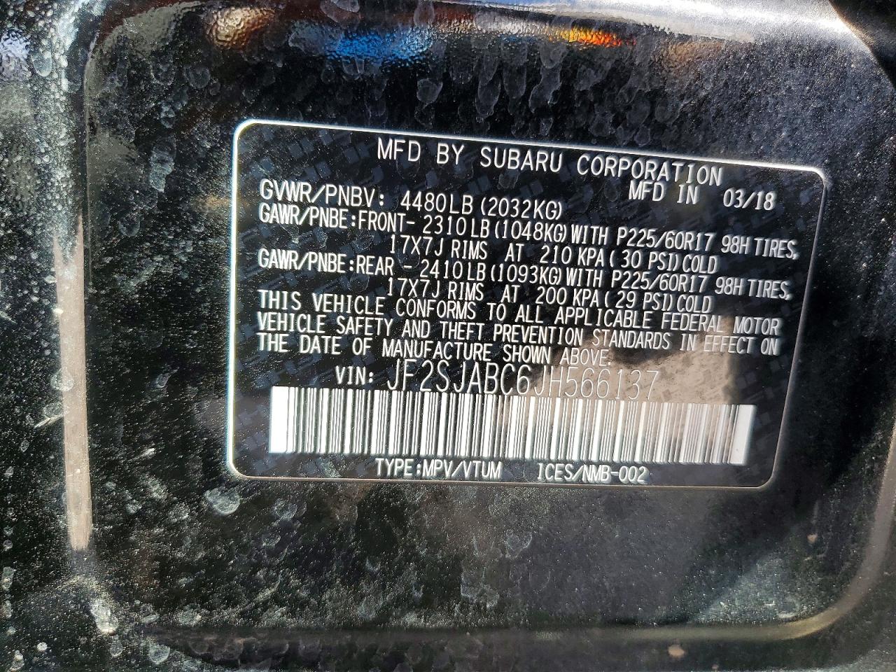 SUBARU FORESTER 2018 — 14