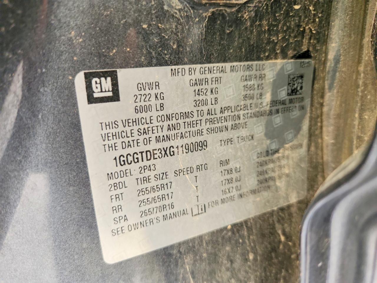 CHEVROLET COLORADO 2016 — 13