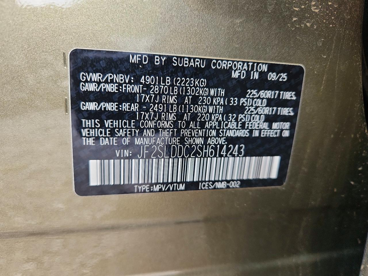 SUBARU FORESTER 2025 — 15