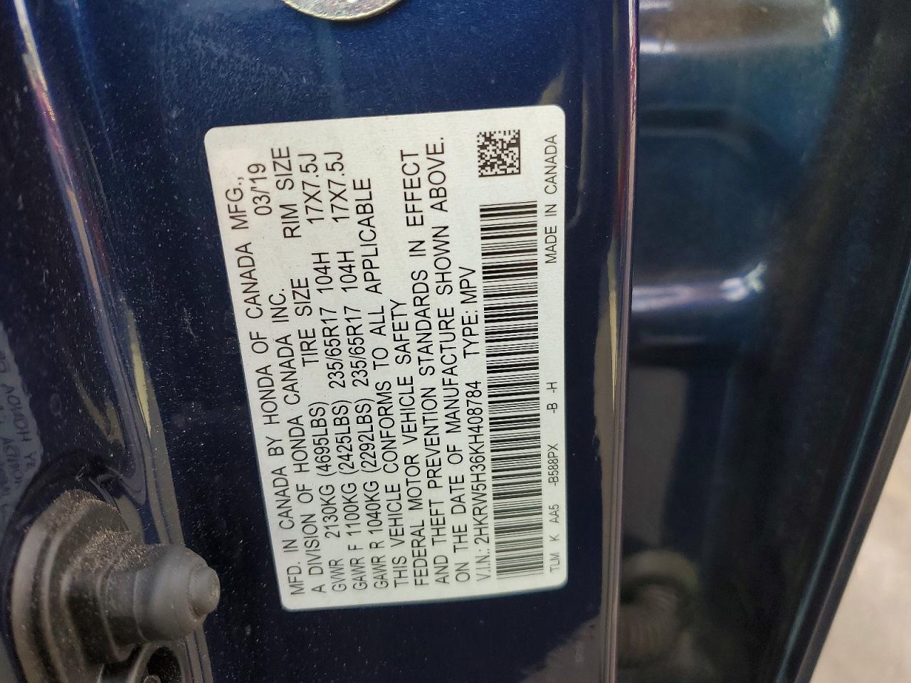 HONDA CR-V 2019 — 13