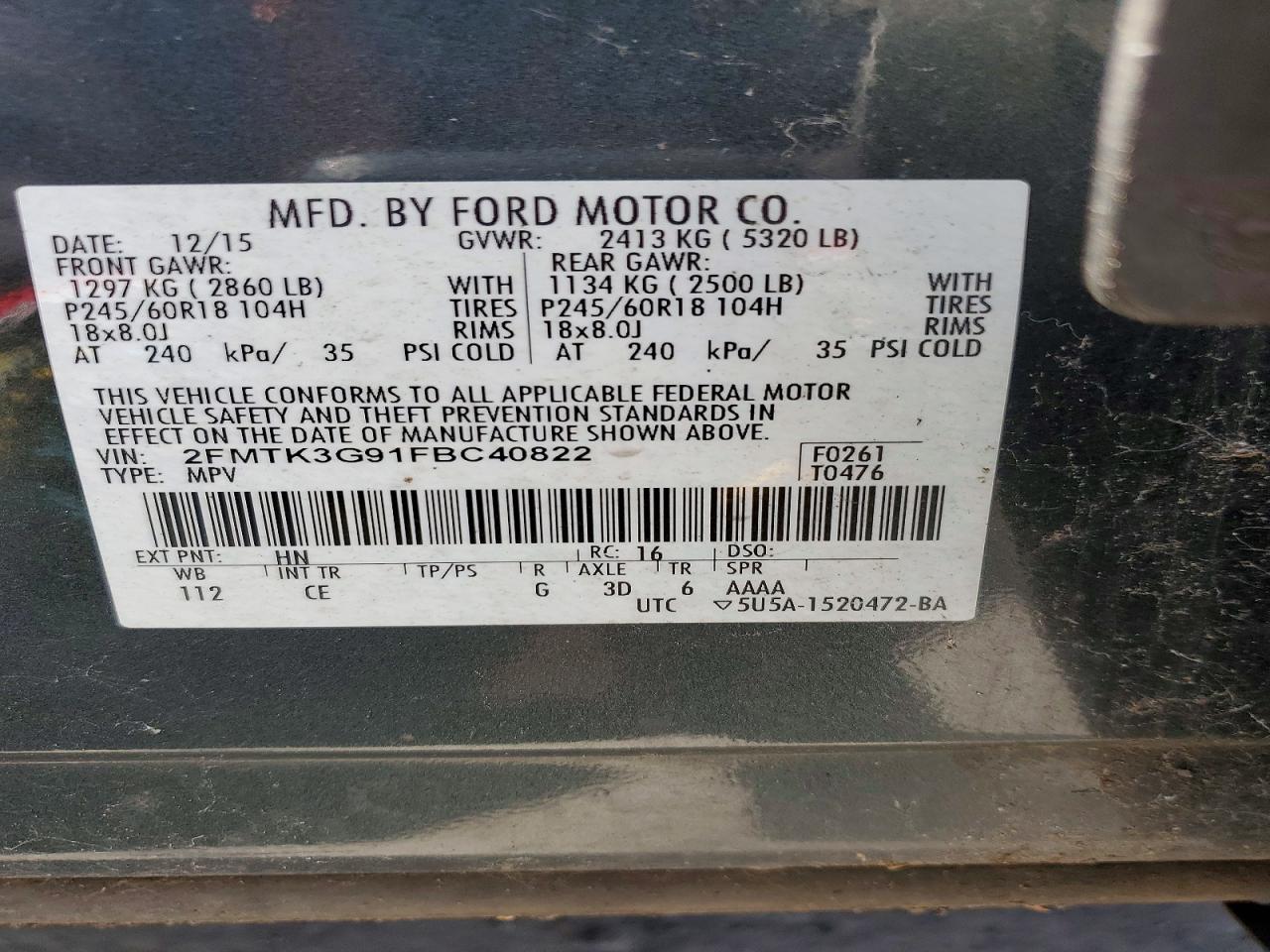 FORD EDGE 2015 — 14