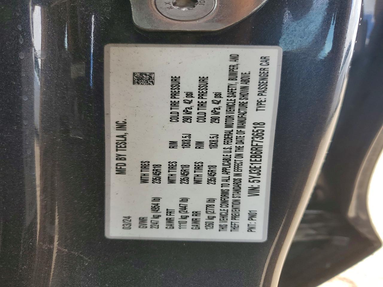 TESLA MODEL 3 2024 — 13
