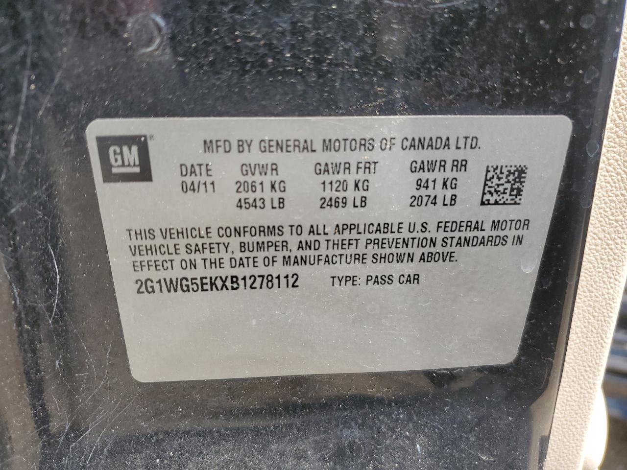 CHEVROLET IMPALA 2011 — 13