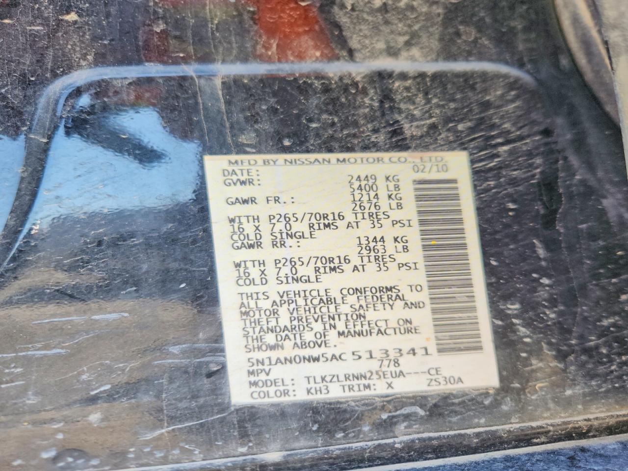 NISSAN XTERRA 2010 — 13