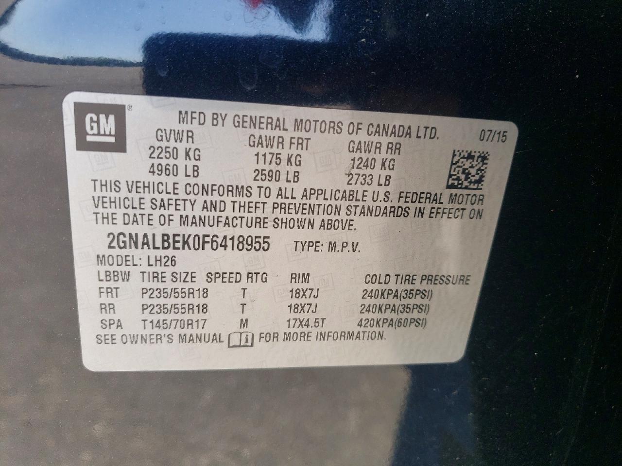 CHEVROLET EQUINOX 2015 — 14