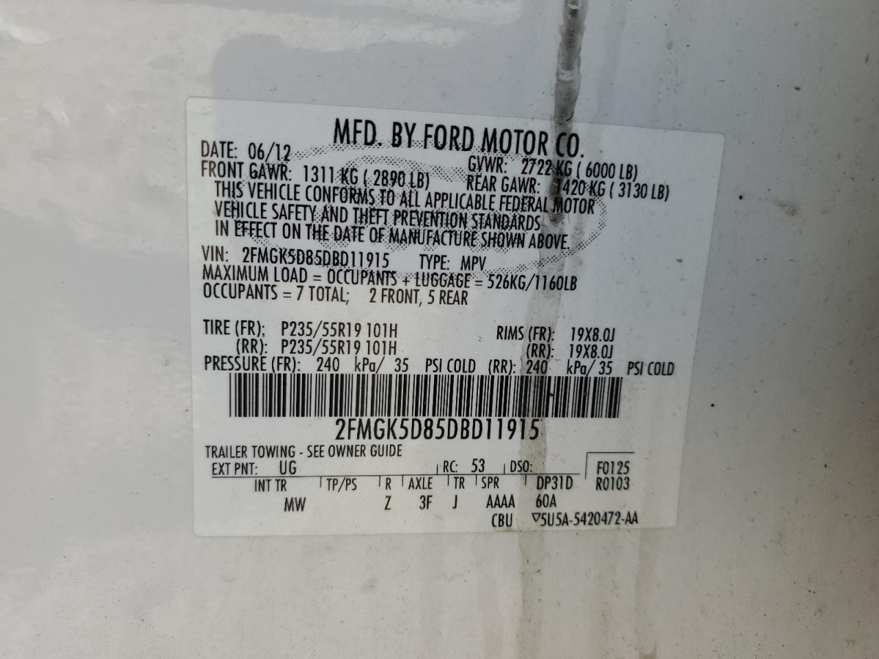 FORD FLEX LIMITED 2013 — 14