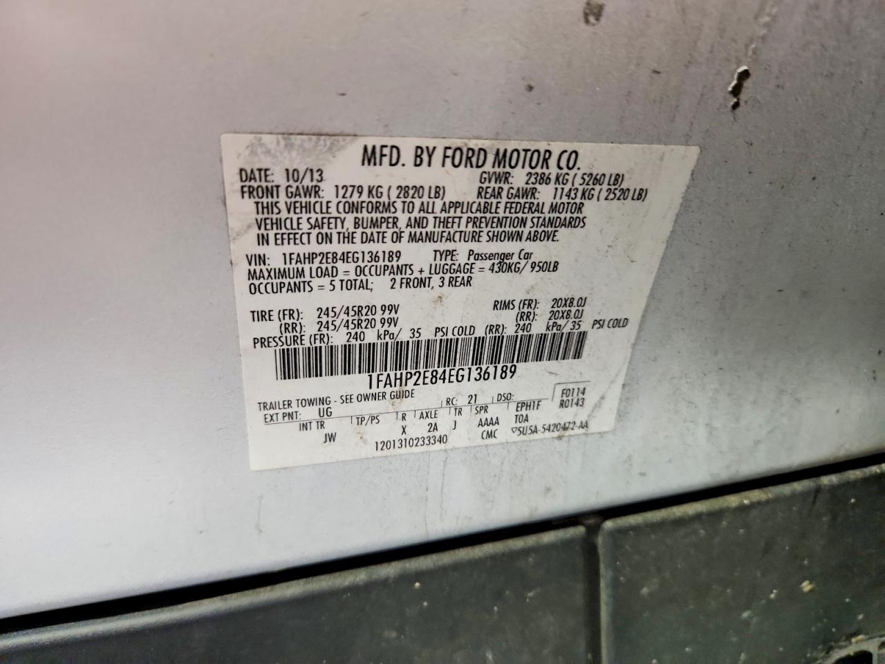 FORD TAURUS 2014 — 13