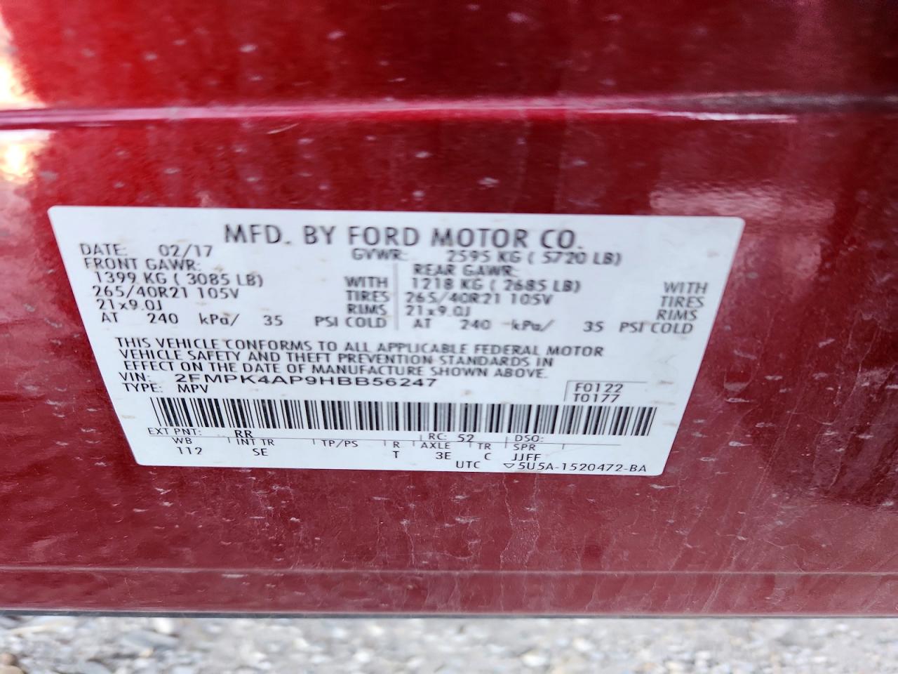FORD EDGE 2017 — 15