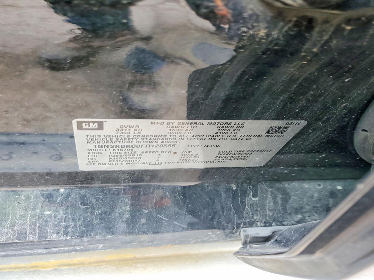 CHEVROLET TAHOE 2015 — 14
