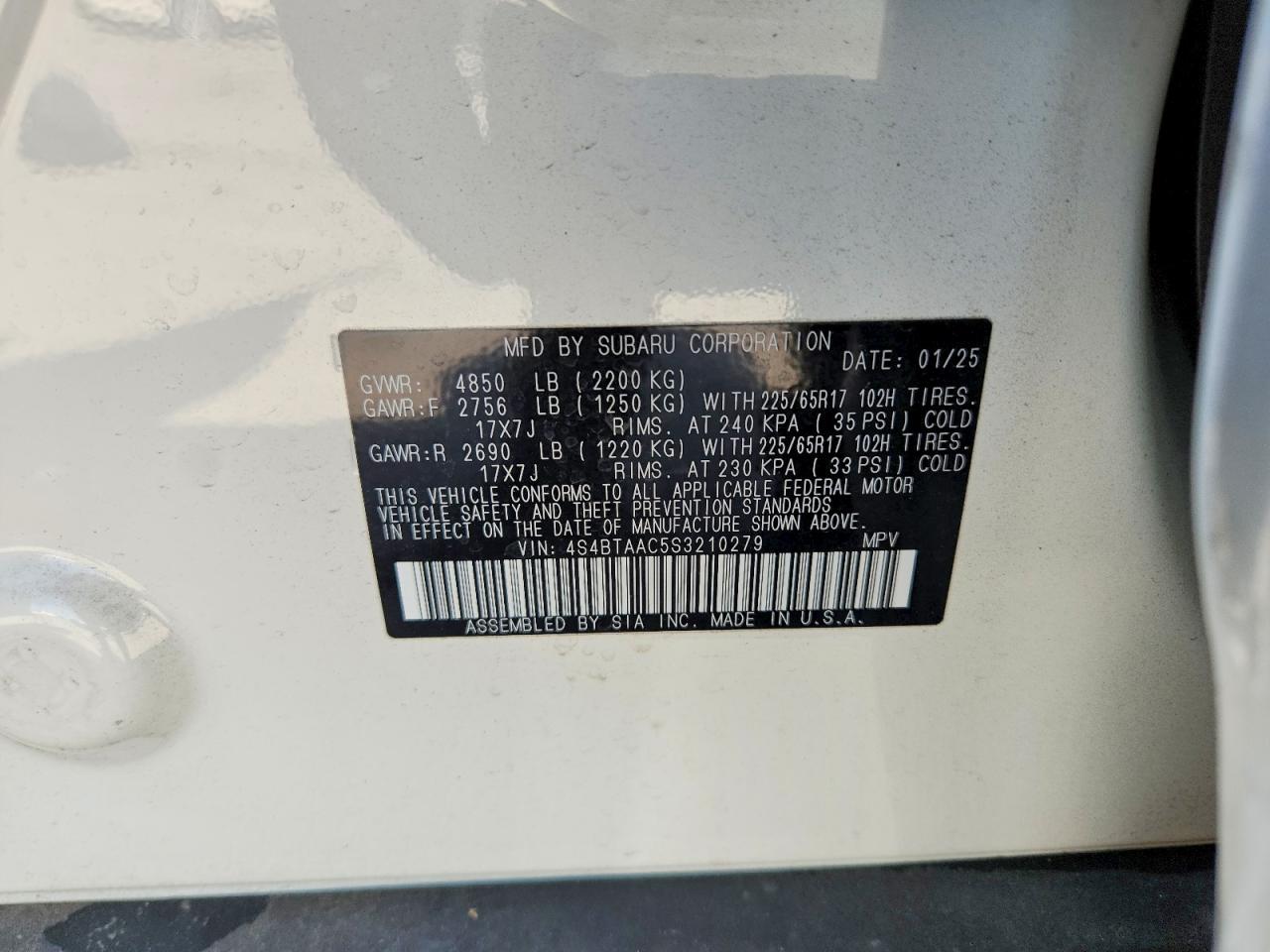 SUBARU OUTBACK 2025 — 14