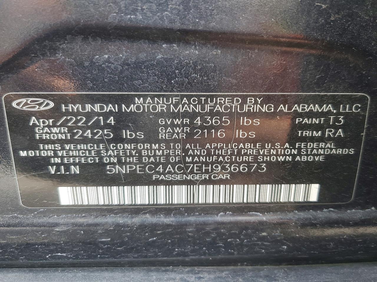 HYUNDAI SONATA 2014 — 14