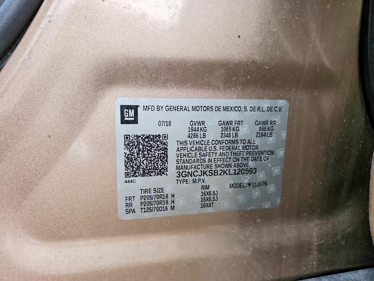 CHEVROLET TRAX 2019 — 14