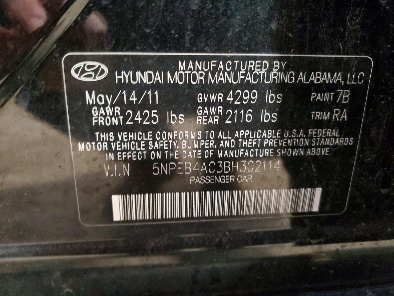 HYUNDAI SONATA 2011 — 13