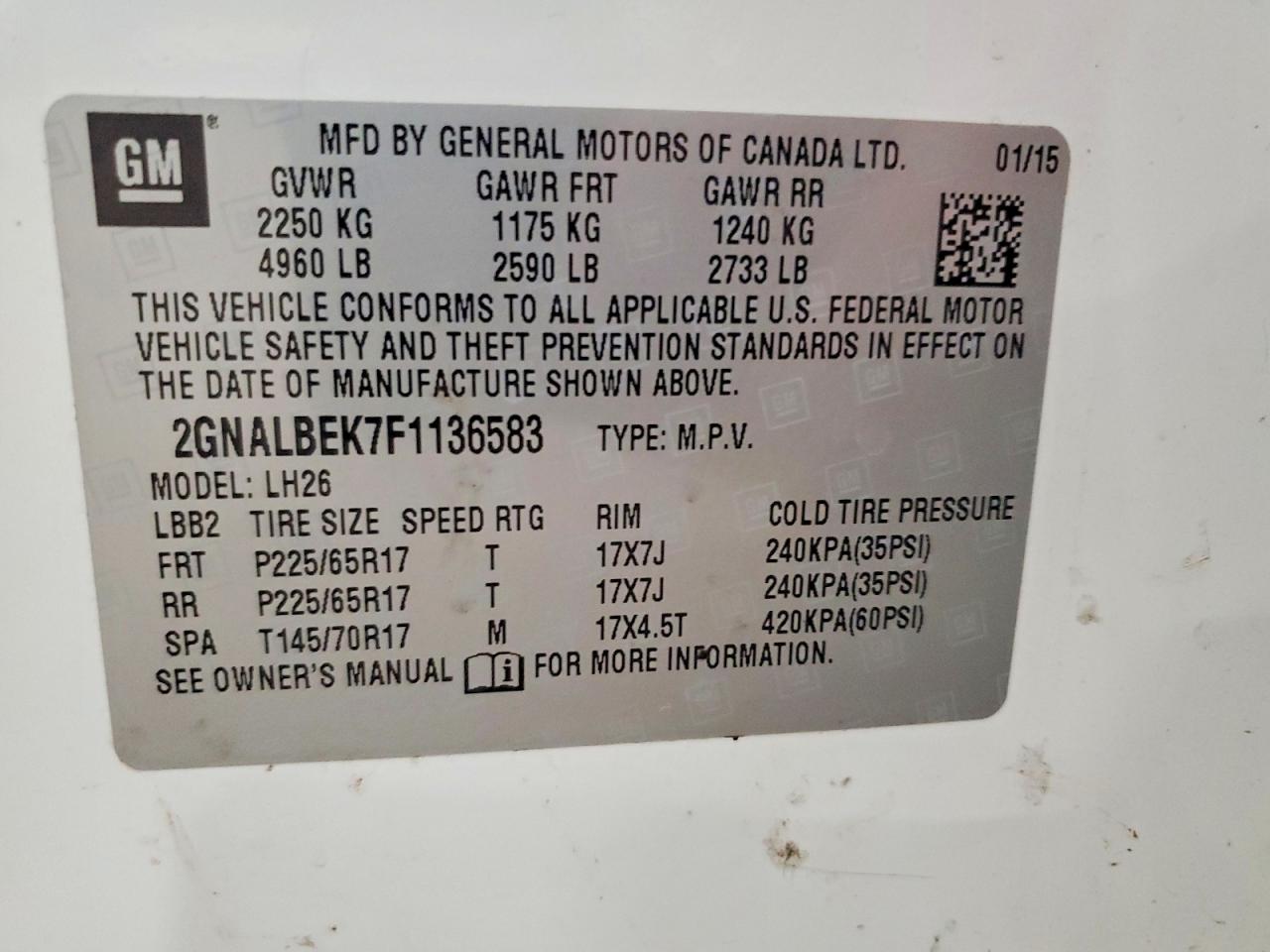 CHEVROLET EQUINOX 2015 — 14