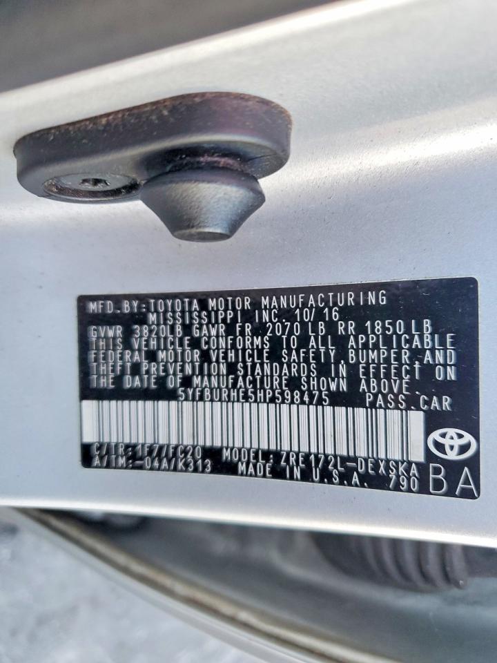 TOYOTA COROLLA 2017 — 13
