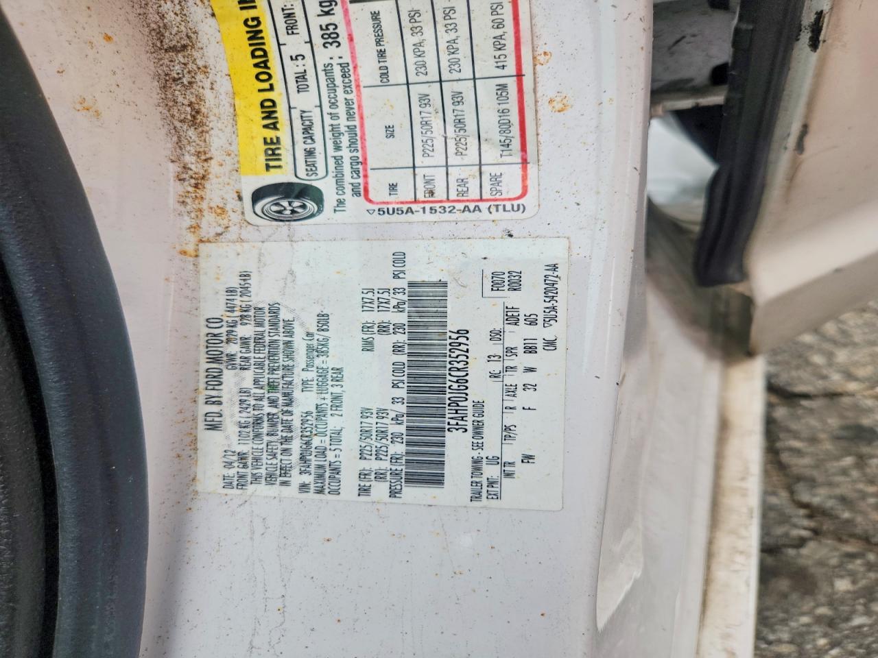 FORD FUSION 2012 — 13
