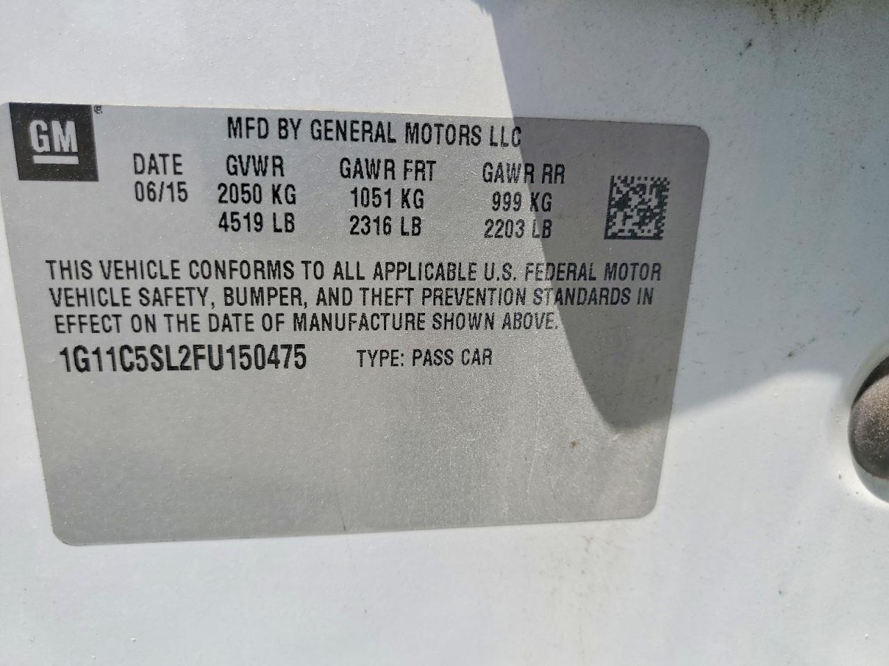 CHEVROLET MALIBU 2015 — 13