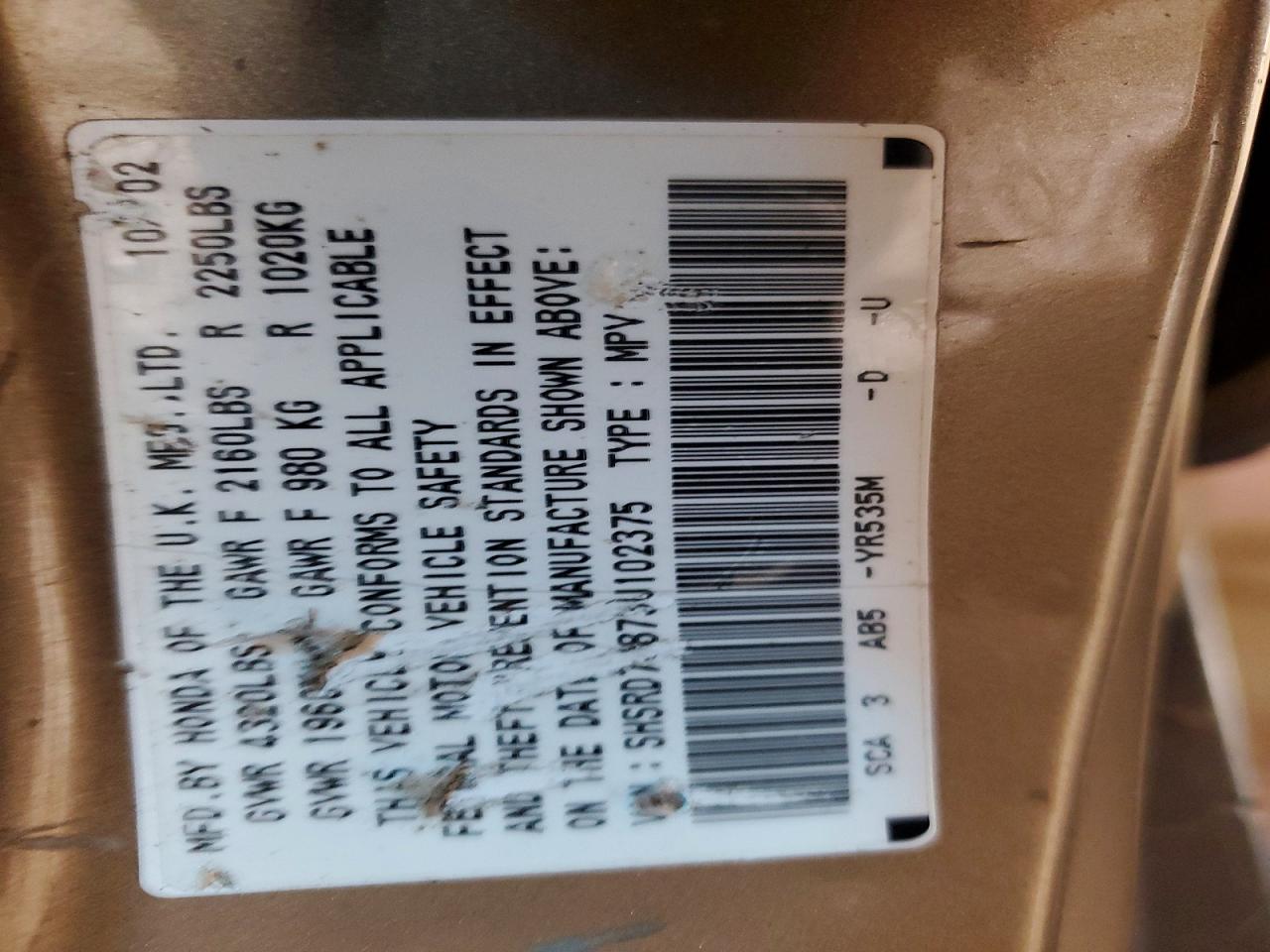 HONDA CR-V 2003 — 14