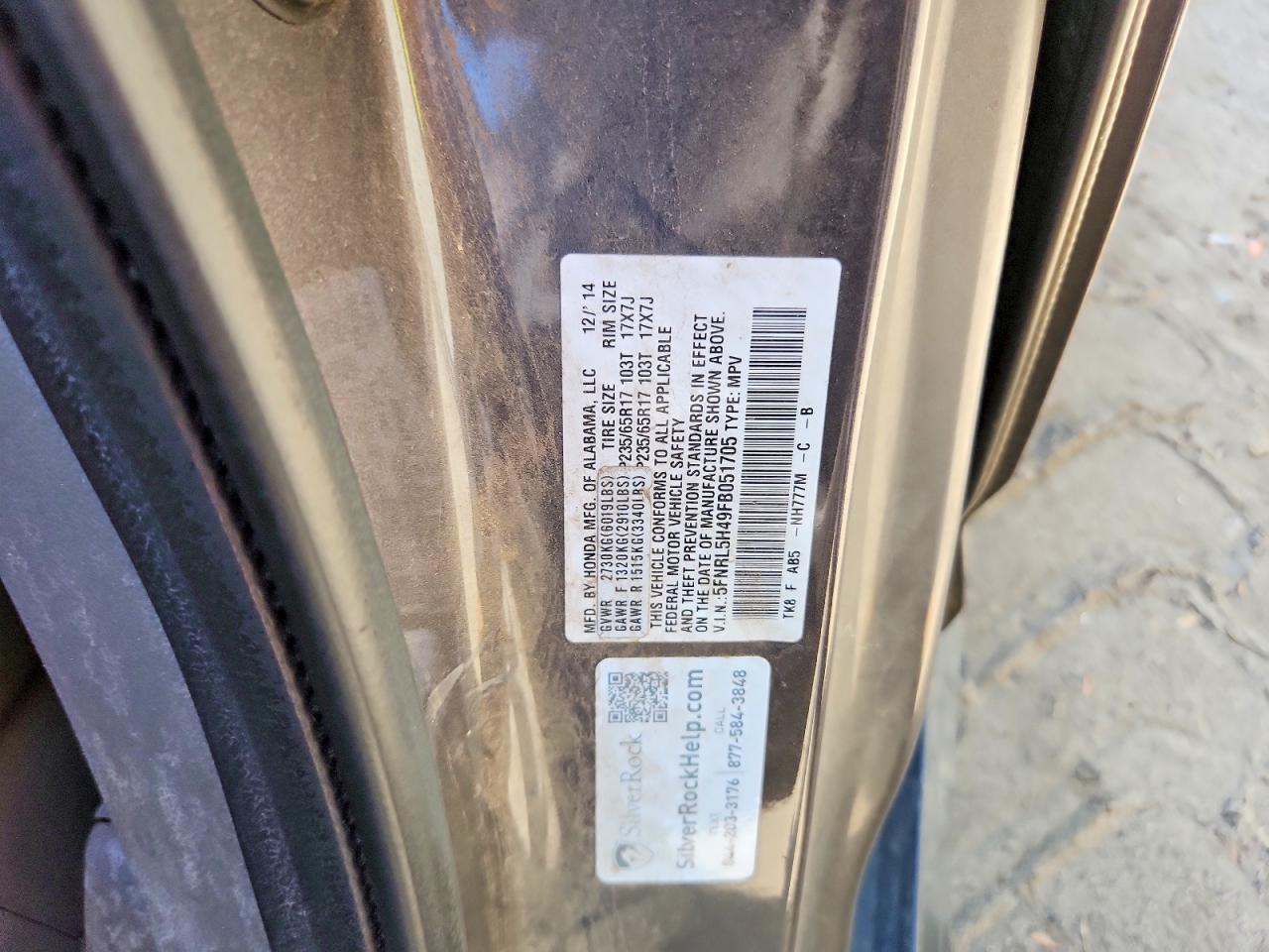 HONDA ODYSSEY 2015 — 14