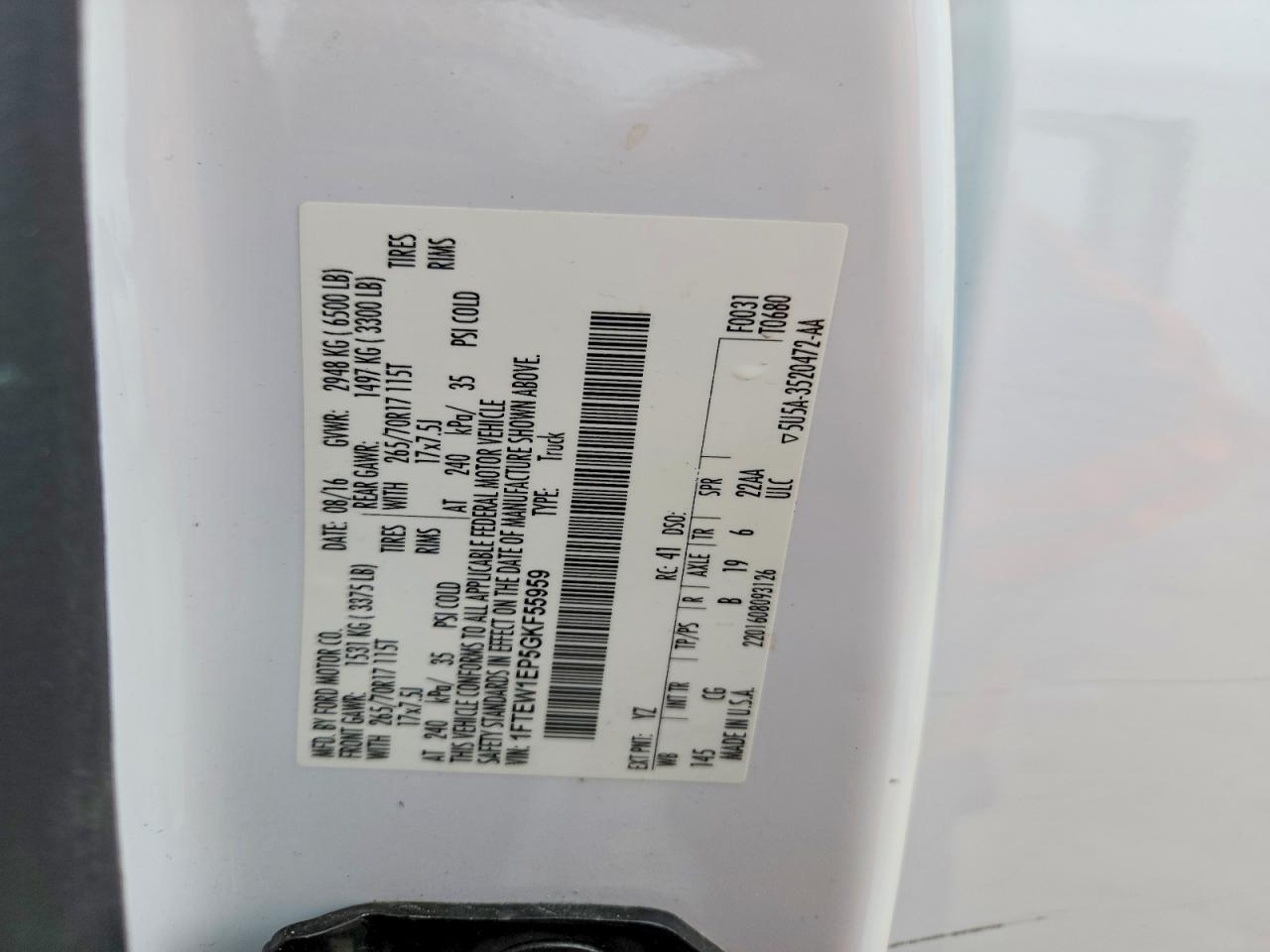 FORD F150 2016 — 13