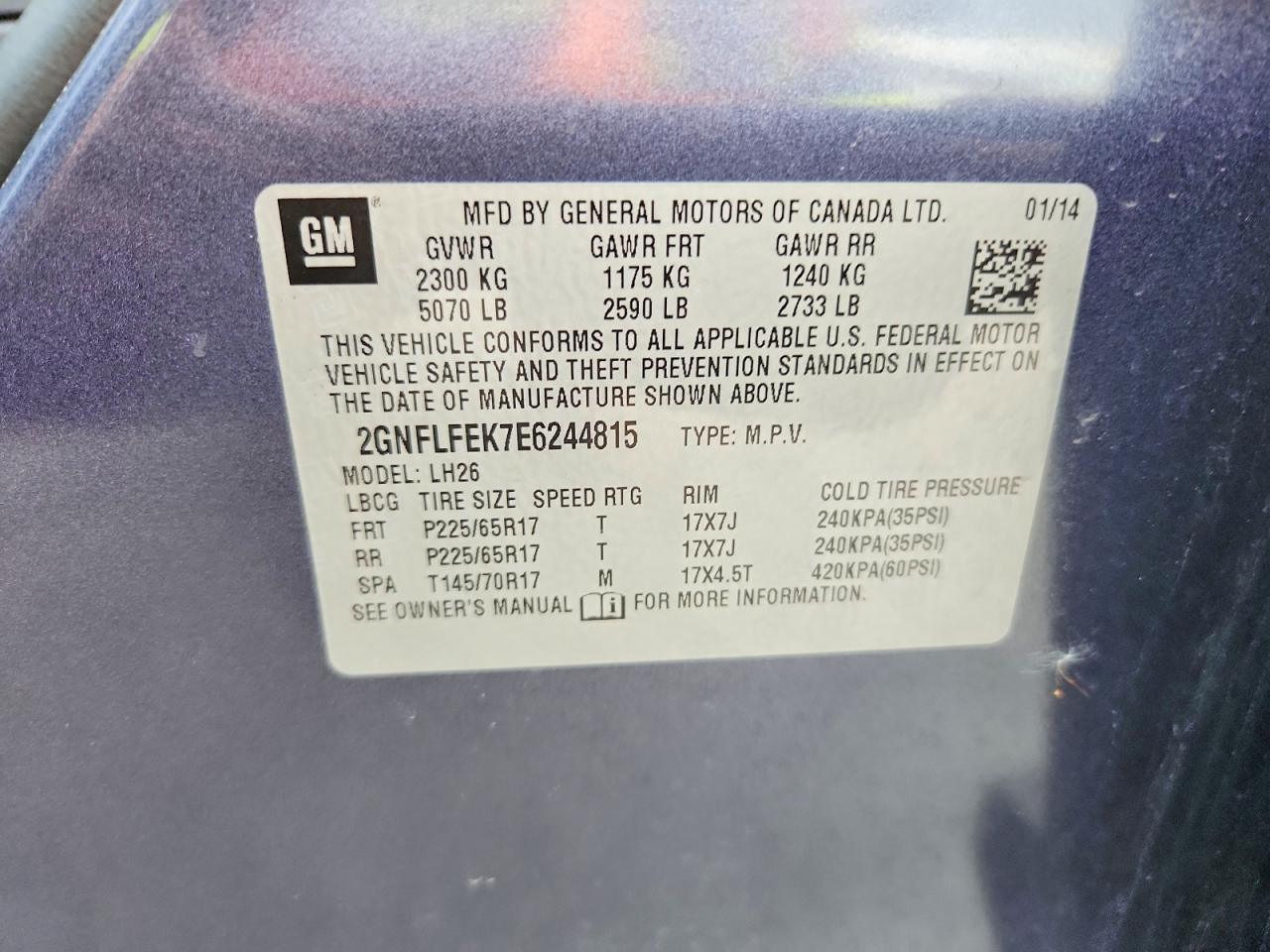 CHEVROLET EQUINOX 2014 — 14