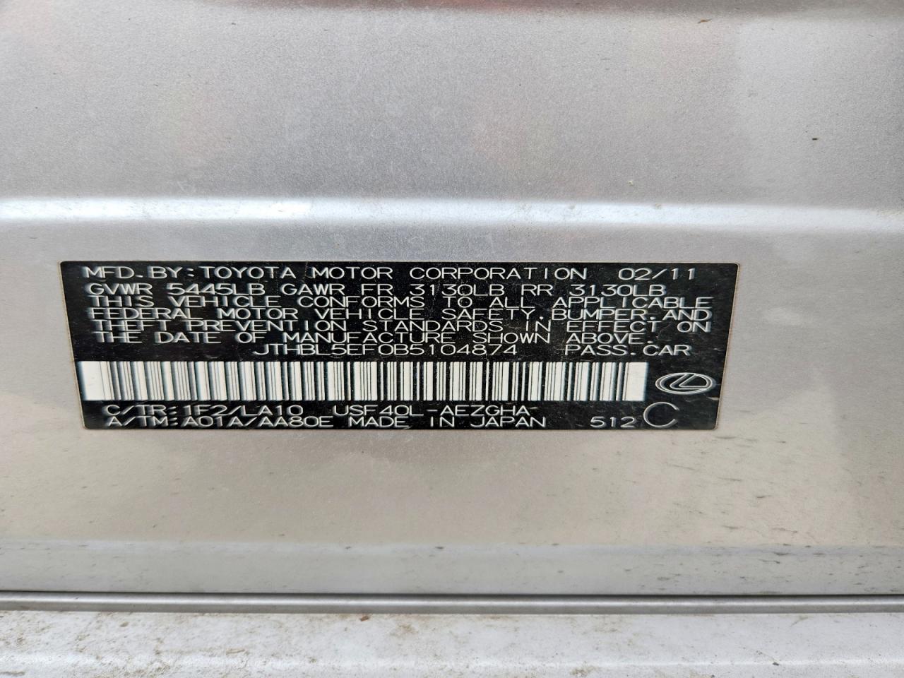 LEXUS LS 2011 — 14