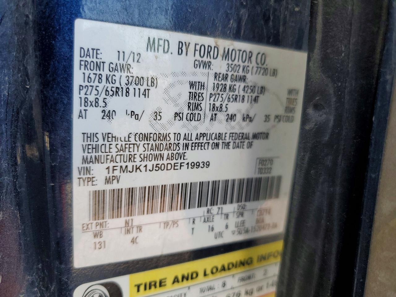 FORD EXPEDITION 2013 — 14
