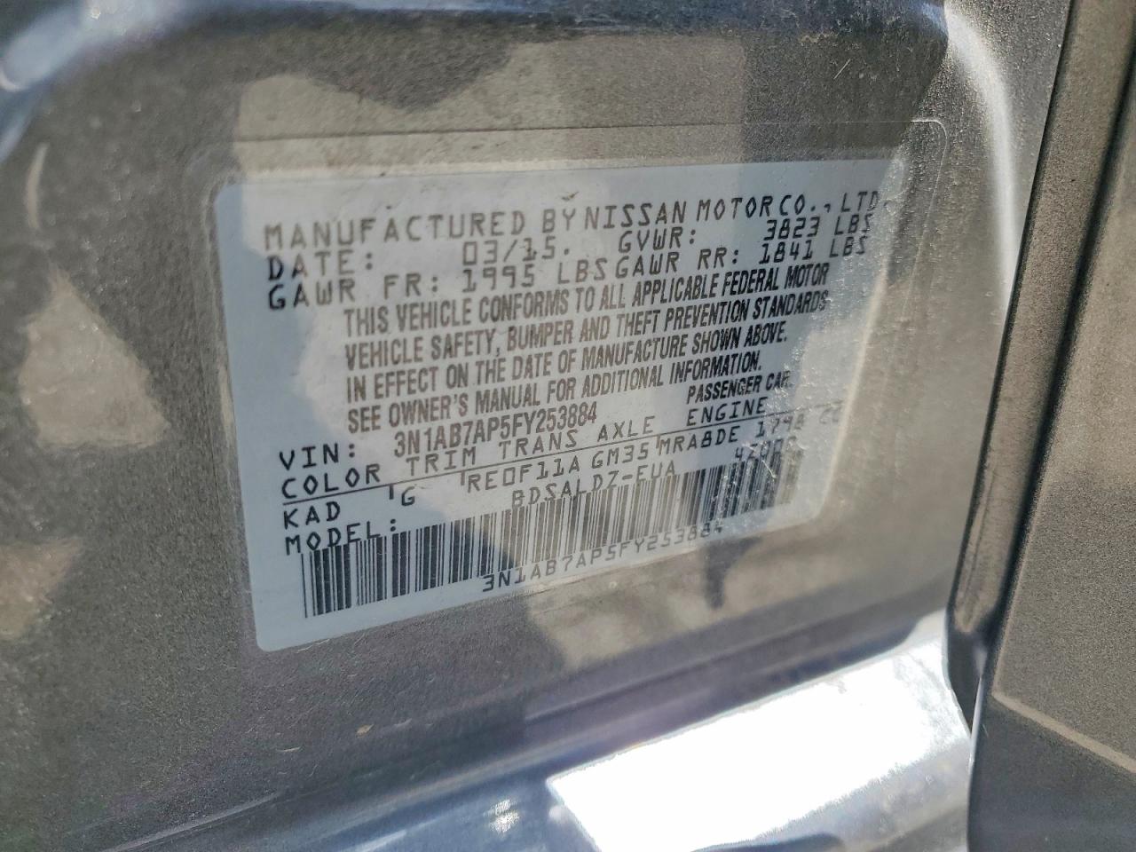 NISSAN SENTRA 2015 — 14